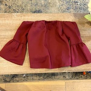 Flowy maroon strapless top